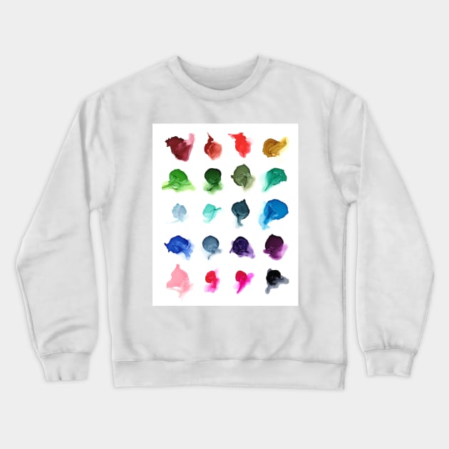 Rainbow Ink Swatch Splotch Crewneck Sweatshirt by Elizabeth Karlson Art